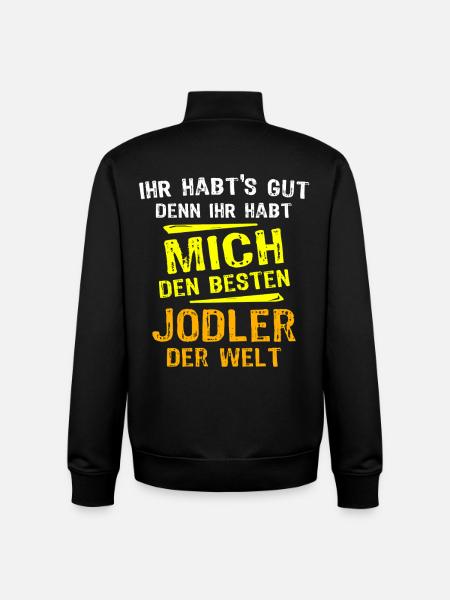 Yodelling Gift - Unisex Organic Zip Sweatshirt by Stanley/Stella - black