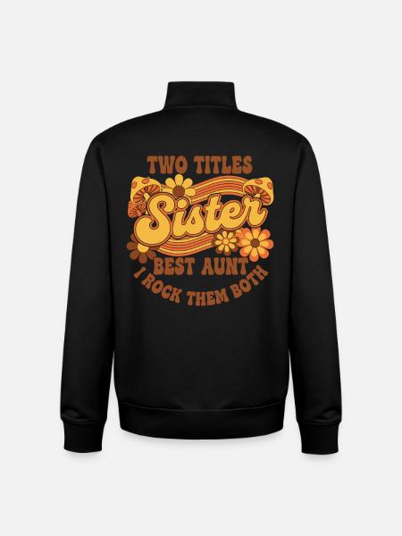 Sister Aunt Retro - Unisex Organic Zip Sweatshirt by Stanley/Stella - black