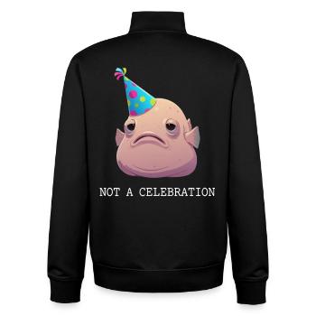 Blobfish Not A Celebration - Unisex Organic Zip Sweatshirt by Stanley/Stella - black - Back - AI Model Male 185 light (185cm)