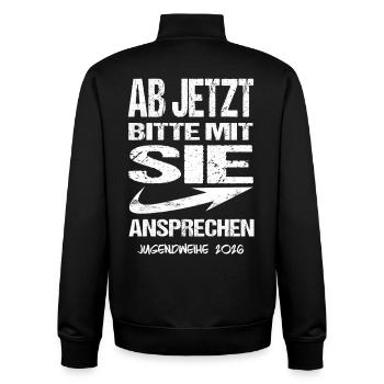 Jugendweihe - Jugendweihe 2026 - Unisex Organic Zip Sweatshirt von Stanley/Stella - Schwarz - Hinten - AI Model Male 185 light (185cm)