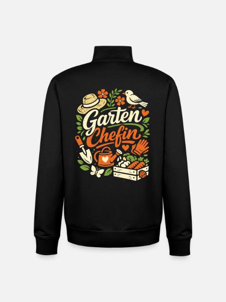 Garten Chefin Gärtnerin Geschenk - Unisex Organic Zip Sweatshirt by Stanley/Stella - black