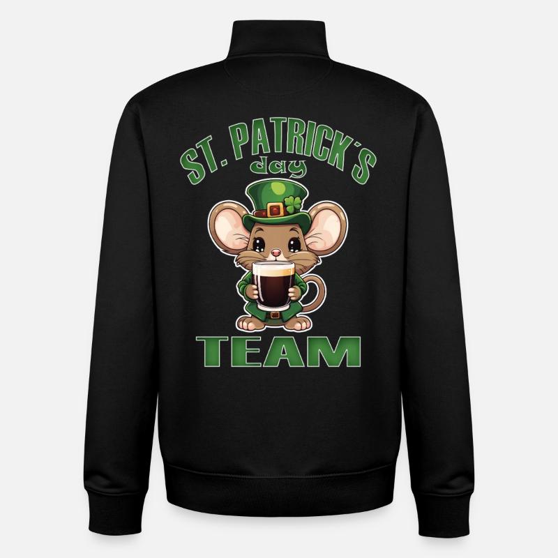St. Patrick's Mouse Bier, Irische Partei - Unisex Organic Zip Sweatshirt von Stanley/Stella - Schwarz