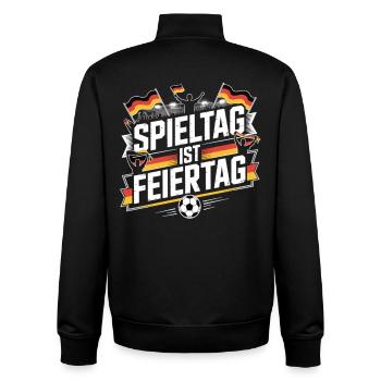 Le jour du match est un jour férié pour l’Allemagne - Sweat zippé unisexe en coton bio Stanley/Stella - noir - Dos - AI Model Male 185 light (185cm)