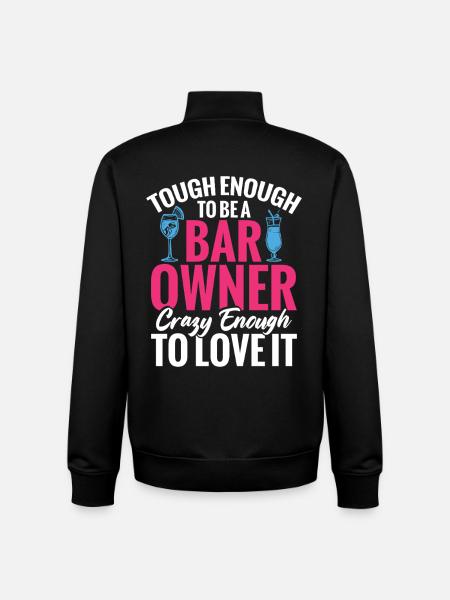  Bar Owner Bartending Cocktail Glasses Barmaid - Unisex Organic Zip Sweatshirt by Stanley/Stella - black
