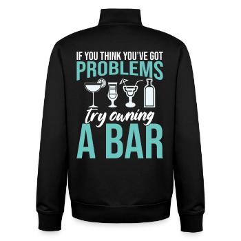 Bartender Pub Owner Bartending Bar Owner Barmaid - Unisex Organic Zip Sweatshirt by Stanley/Stella - black - Back - AI Model Male 185 light (185cm)