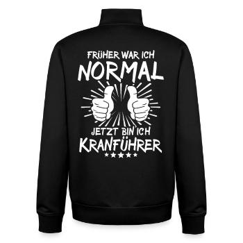 Crane operator - Unisex Organic Zip Sweatshirt by Stanley/Stella - black - Back - AI Model Male 185 light (185cm)