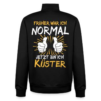 Küster Spruch - Sweat zippé unisexe en coton bio Stanley/Stella - noir - Dos - AI Model Male 185 light (185cm)