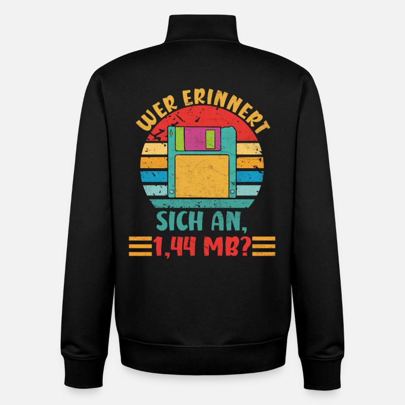 Coder WER ERINNERT SICH AN 1.44 MB? LUSTIG - Unisex Organic Zip Sweatshirt von Stanley/Stella - Schwarz