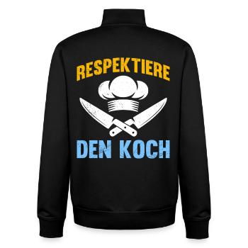 Chef RESPECT LE CHEF Amusement - Sweat zippé unisexe en coton bio Stanley/Stella - noir - Dos - AI Model Male 185 light (185cm)