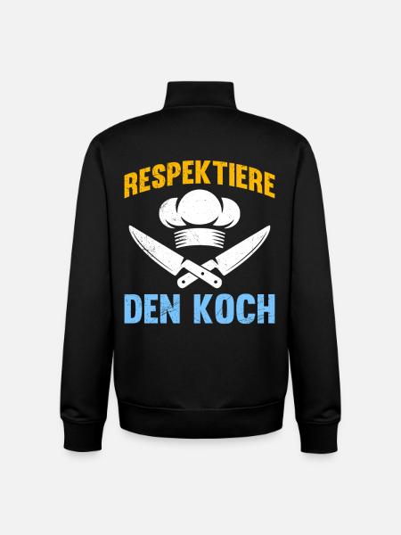 Chef RESPECT THE CHEF Fun - Unisex Organic Zip Sweatshirt by Stanley/Stella - black