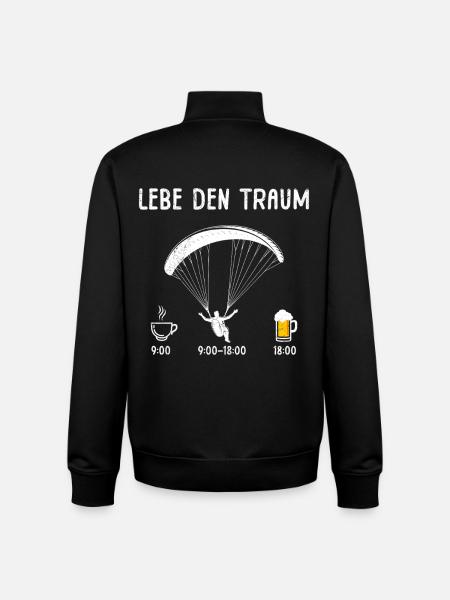 Paraglider LIVE THE DREAM Fun - Unisex Organic Zip Sweatshirt by Stanley/Stella - black