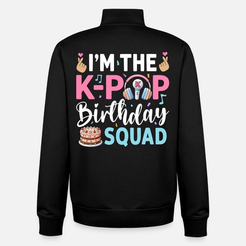 Je suis l’équipe d’anniversaire K-Pop - Sweat zippé unisexe en coton bio Stanley/Stella - noir