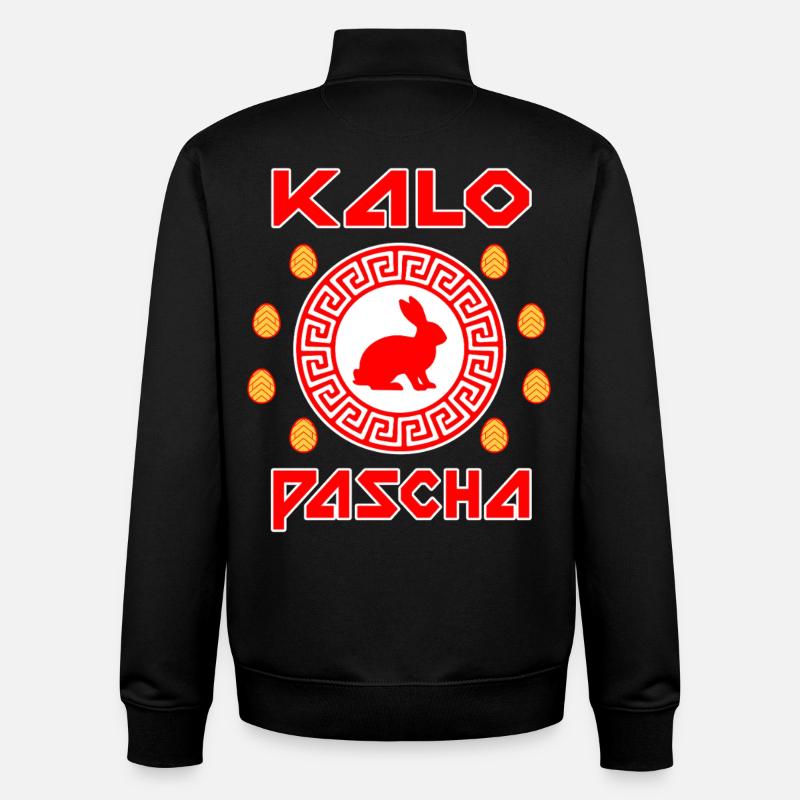 Kalo Pascha Greek Easter Greece - Unisex Organic Zip Sweatshirt by Stanley/Stella - black