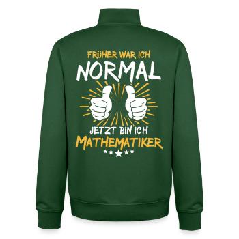 Mathématicien Spruch - Sweat zippé unisexe en coton bio Stanley/Stella - vert bouteille - Dos - AI Model Male 185 dark (185cm)
