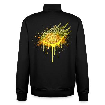 Mystic Eye Gold Edition – Urban Street Art Auge - Unisex Organic Zip Sweatshirt von Stanley/Stella - Schwarz - Hinten - AI Model Male 185 light (185cm)