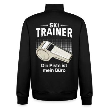 Skieurs SKI TRAINOR LA PISTE EST MON BUREAU - Sweat zippé unisexe en coton bio Stanley/Stella - noir - Dos - AI Model Male 185 light (185cm)