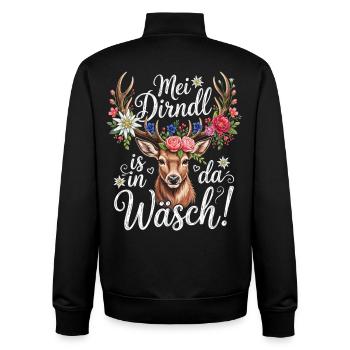 Ersatz Dirndl Shirt Damen Trachtenshirt Oberteil - Unisex Organic Zip Sweatshirt von Stanley/Stella - Schwarz - Hinten - AI Model Male 185 light (185cm)