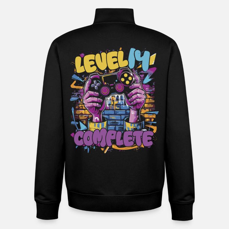 Graffiti de jeu complet niveau 14 - Sweat zippé unisexe en coton bio Stanley/Stella - noir