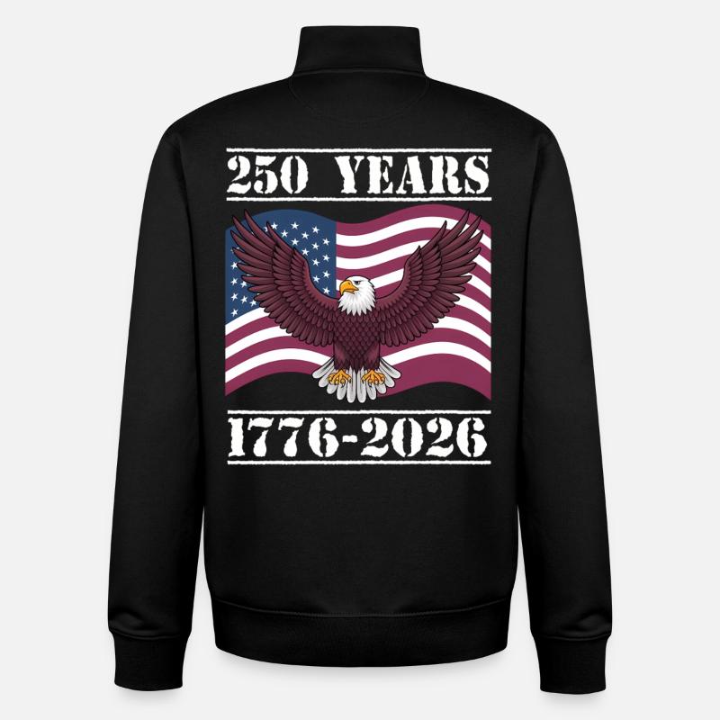 250e anniversaire de la 250e Liberté - Sweat zippé unisexe en coton bio Stanley/Stella - noir