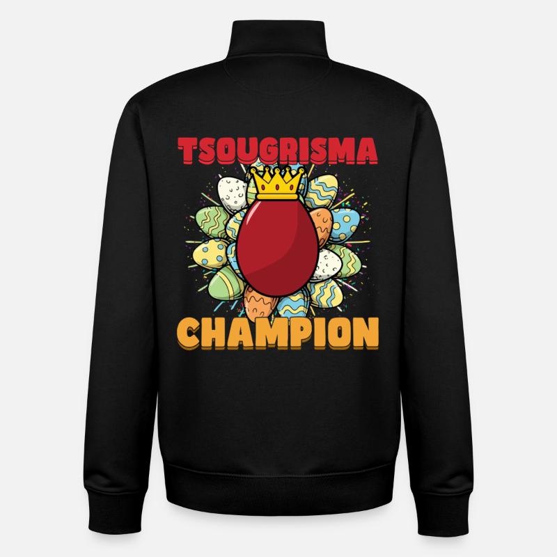 Champion grec de Tsougrisma - Sweat zippé unisexe en coton bio Stanley/Stella - noir