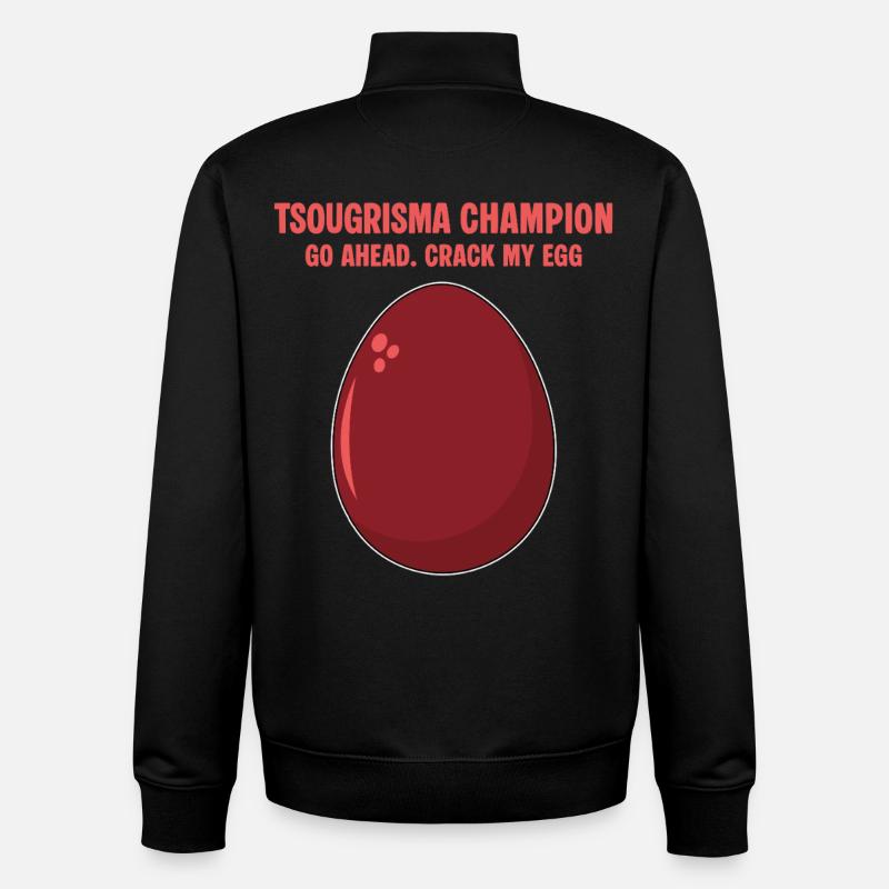 Champion Tsougrisma Pâques grecques drôles - Sweat zippé unisexe en coton bio Stanley/Stella - noir