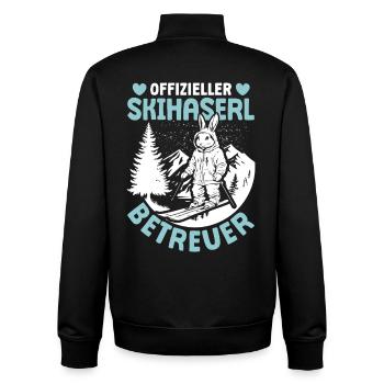 Après-Ski Party SUPERVISEUR OFFICIEL DES SKIS BUNNY - Sweat zippé unisexe en coton bio Stanley/Stella - noir - Dos - AI Model Male 185 light (185cm)