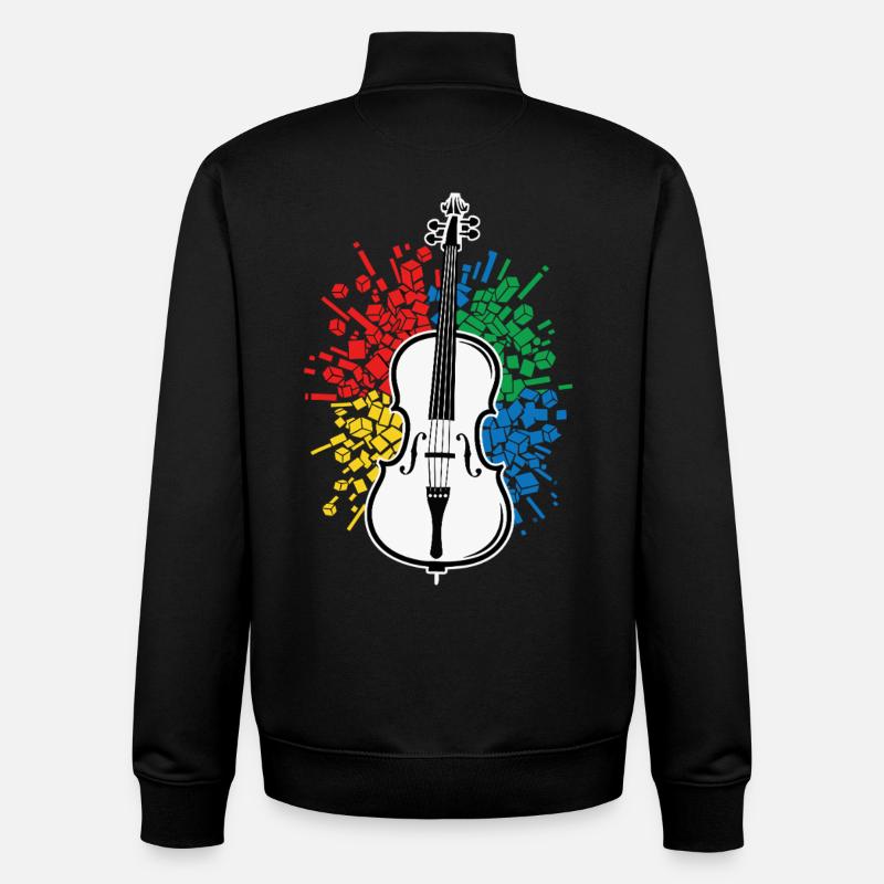 Cello Spieler Musik Abstract - Unisex Organic Zip Sweatshirt von Stanley/Stella - Schwarz