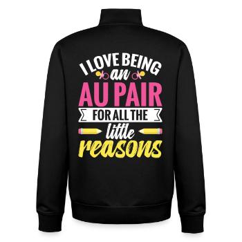 Nounou nounou d’appréciation des travailleuses au pair - Sweat zippé unisexe en coton bio Stanley/Stella - noir - Dos - AI Model Male 185 light (185cm)