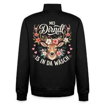 Trachtenshirt Damen Dirndl Shirt Trachten Oberteil - Unisex Organic Zip Sweatshirt von Stanley/Stella - Schwarz - Hinten - AI Model Male 185 light (185cm)