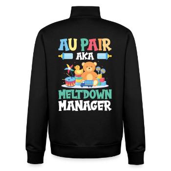 Appréciation de la baby-sitter amante au pair - Sweat zippé unisexe en coton bio Stanley/Stella - noir - Dos - AI Model Male 185 light (185cm)