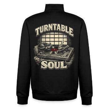 Collectionneur de vinyles, collectionneur de platine, Soul - Sweat zippé unisexe en coton bio Stanley/Stella - noir - Dos - AI Model Male 185 light (185cm)