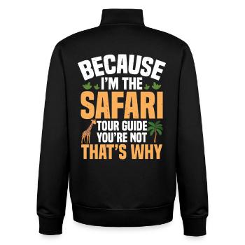  Travel Guide Tourist African Safari Guide Safari - Unisex Organic Zip Sweatshirt by Stanley/Stella - black - Back - AI Model Male 185 light (185cm)