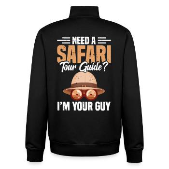  Travel Guide Vacation Safari Tour Guide Travel - Unisex Organic Zip Sweatshirt by Stanley/Stella - black - Back - AI Model Male 185 light (185cm)