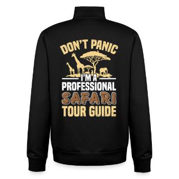  Safari Tour Guide Costume Tourist Guide Travel - Unisex Organic Zip Sweatshirt by Stanley/Stella - black - Back - AI Model Male 185 light (185cm)