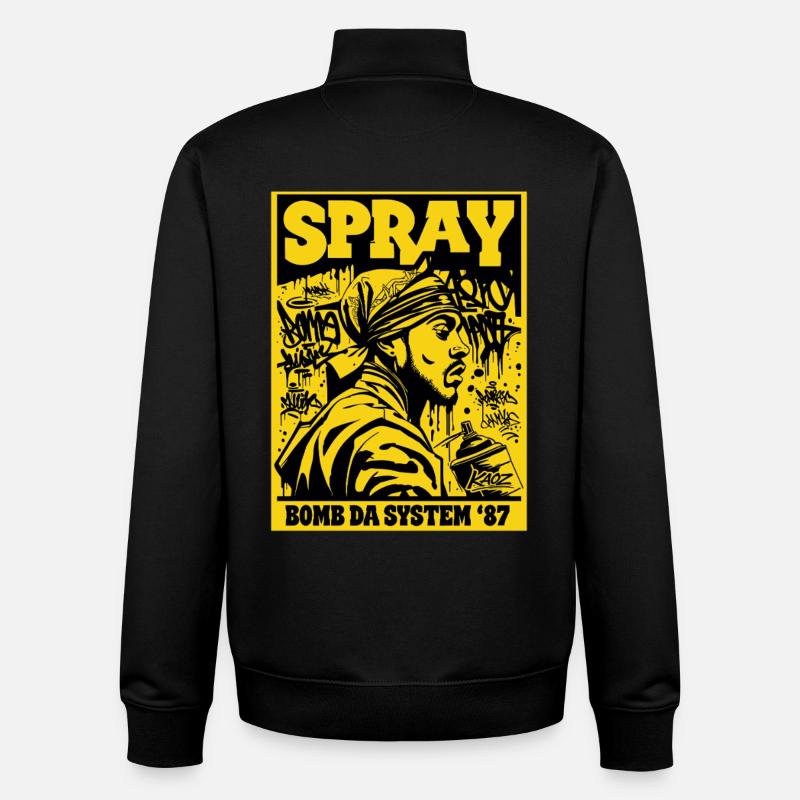 Spray Bomb Da System 87 - Unisex Organic Zip Sweatshirt by Stanley/Stella - black
