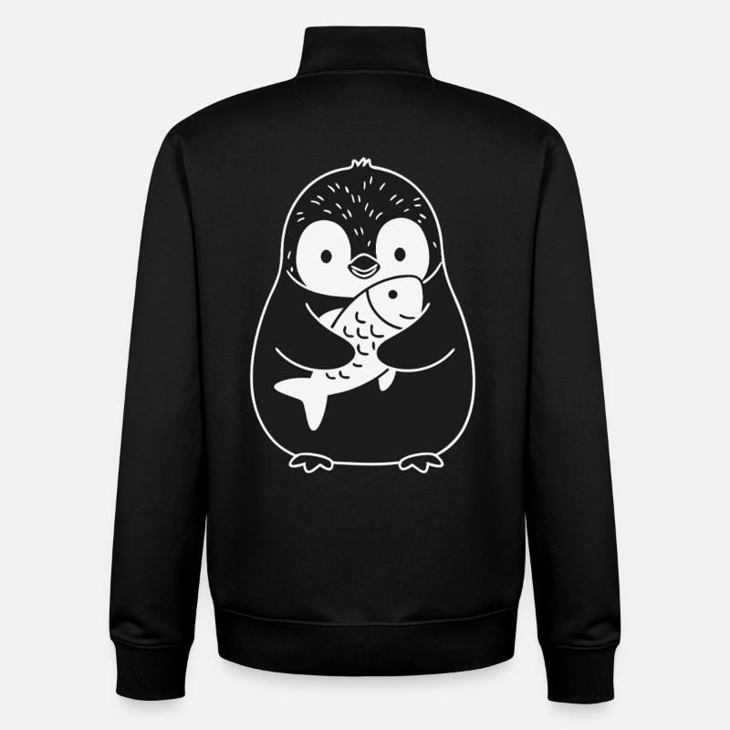 Pinguin Fisch Süßes Tier - Unisex Organic Zip Sweatshirt von Stanley/Stella - Schwarz