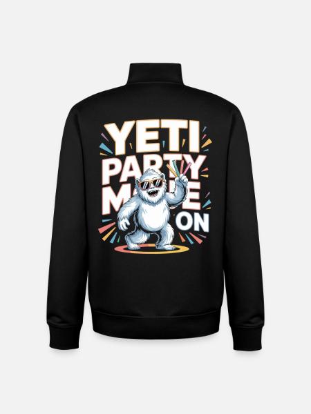 Yeti Party Mode – Funny Party Monster - Unisex Organic Zip Sweatshirt by Stanley/Stella - black