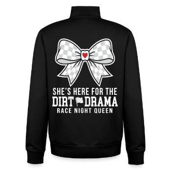 Dirt Drama Race Night Queen Bow - Unisex Organic Zip Sweatshirt by Stanley/Stella - black - Back - AI Model Male 185 light (185cm)