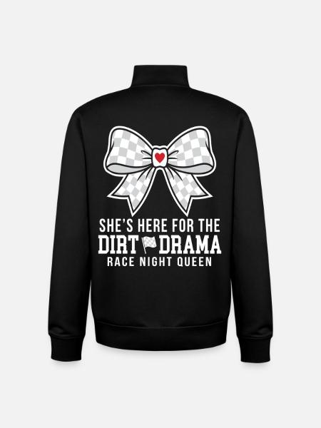 Dirt Drama Race Night Queen Bow - Unisex genser med glidelås i økologisk bomull Stanley/Stella - svart