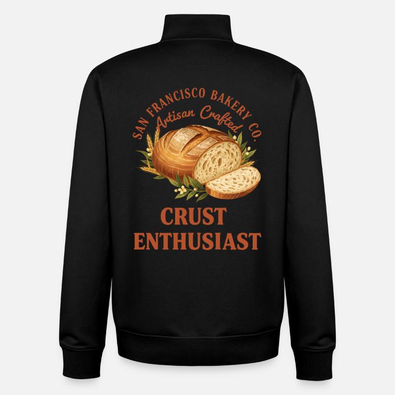 Sourdough Bread Baking Sourdough Starter Crust - Unisex Organic Zip Sweatshirt by Stanley/Stella - black