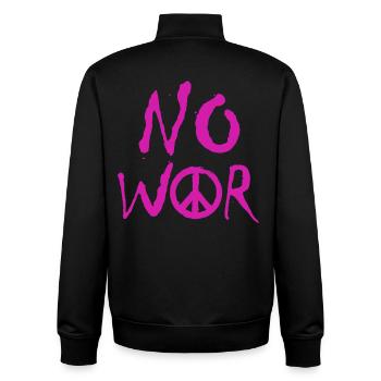 NO WAR – Statement für den Frieden gegen den Krieg - Unisex Organic Zip Sweatshirt von Stanley/Stella - Schwarz - Hinten - AI Model Male 185 light (185cm)