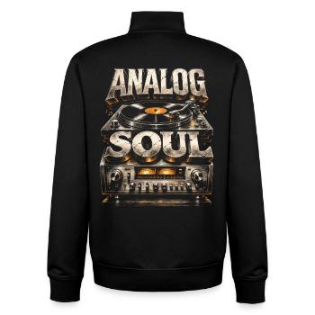 Collectionneur de vinyles, collectionneur de disques Analog Soul - Sweat zippé unisexe en coton bio Stanley/Stella - noir - Dos - AI Model Male 185 light (185cm)
