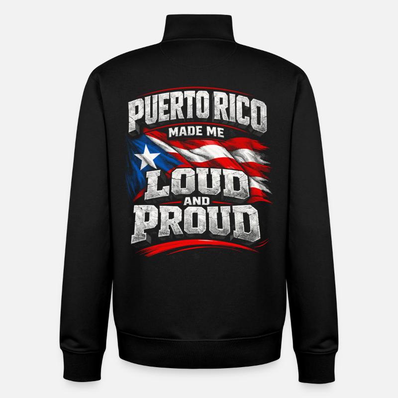 Porto Rico Boricua - Sweat zippé unisexe en coton bio Stanley/Stella - noir