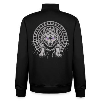 Wolf Symbol T-Shirt – Wolf Kopf Kraft Motiv - Unisex Organic Zip Sweatshirt von Stanley/Stella - Schwarz - Hinten - AI Model Male 185 light (185cm)