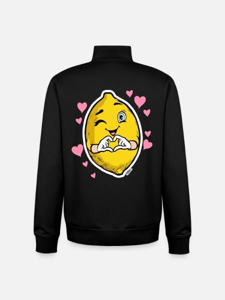 Lemon Heart Wink Emblem - Unisex Organic Zip Sweatshirt by Stanley/Stella - black