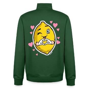 Lemon Heart Wink Emblem - Unisex Organic Zip Sweatshirt von Stanley/Stella - Flaschengrün - Hinten - AI Model Male 185 dark (185cm)