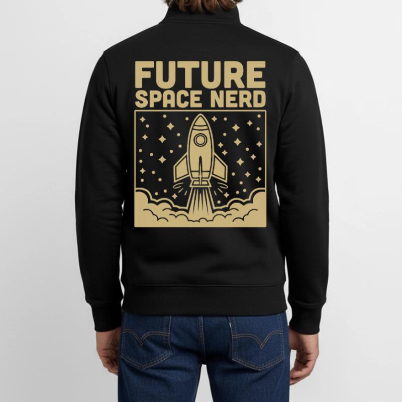 Future Space Nerd Space Rocket Launch Unisex Organic Zip Sweatshirt by Stanley/Stella