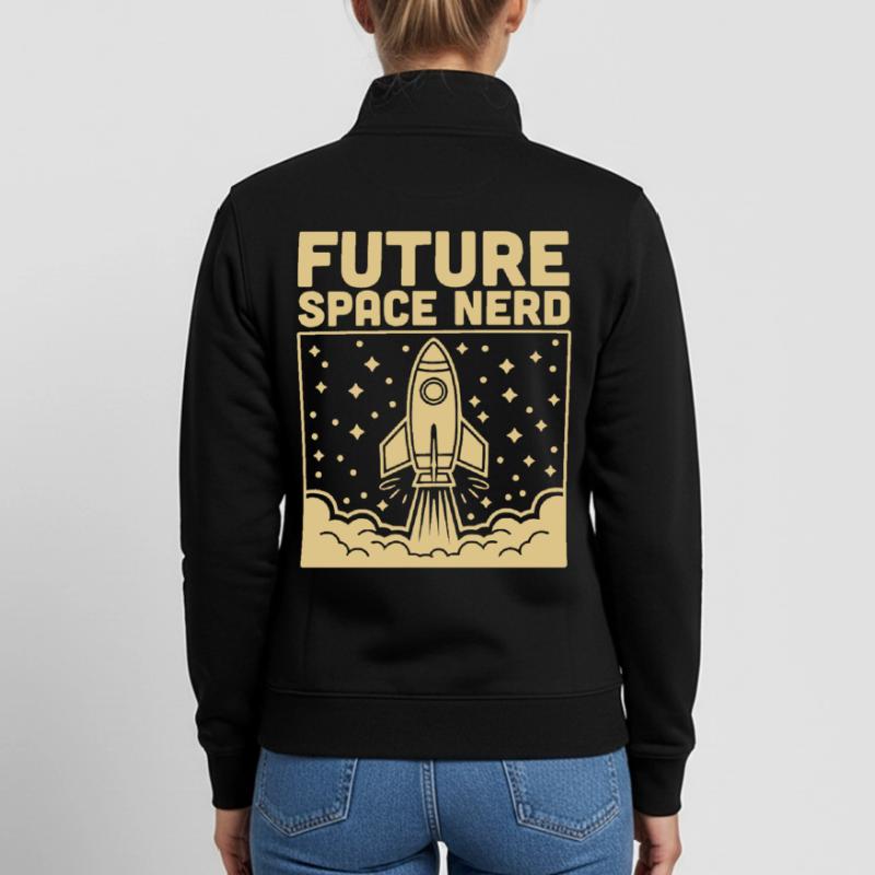 Future Space Nerd Space Rocket Launch Unisex Organic Zip Sweatshirt by Stanley/Stella