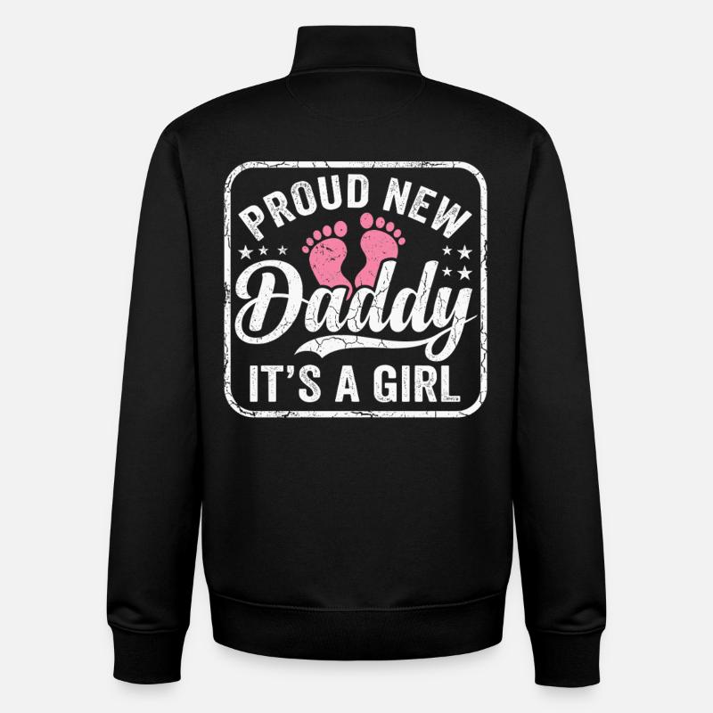 Werdender Papa & Vater, Geburt Tochter Mädchen - Unisex Organic Zip Sweatshirt von Stanley/Stella - Schwarz