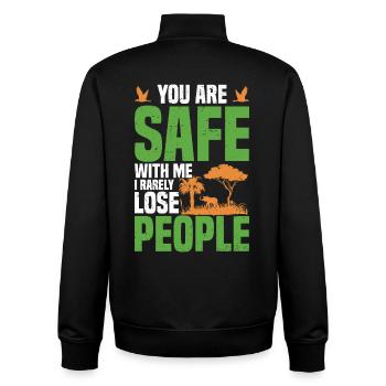 Rückholungsagent Fahrzeug zur Rückgewinnung von Fahrzeugen - Unisex Organic Zip Sweatshirt von Stanley/Stella - Schwarz - Hinten - AI Model Male 185 light (185cm)
